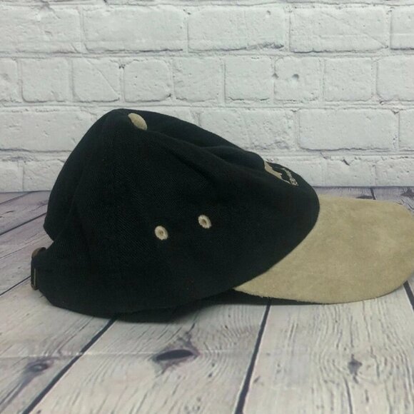 Vintage PETRO Canada Hat Baseball Cap Logo Embroidery Leather Bill Black 90s - Picture 2 of 8